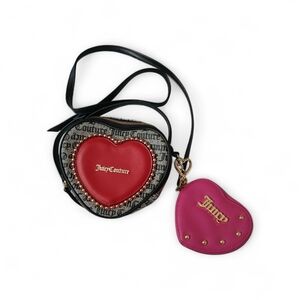 Juicy Couture Red and Pink Heart Crossbody Bag Set